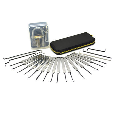 kopen Roestvrij staal slotenmaker gereedschappen 22pcs auto slot pick set met transparante praktijk hangslot online vervaardiging