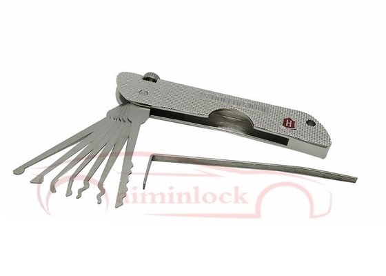 kopen Stainless steel vouwbare 7 in 1 slot picking set slotenmaker gereedschappen (Silver) online vervaardiging