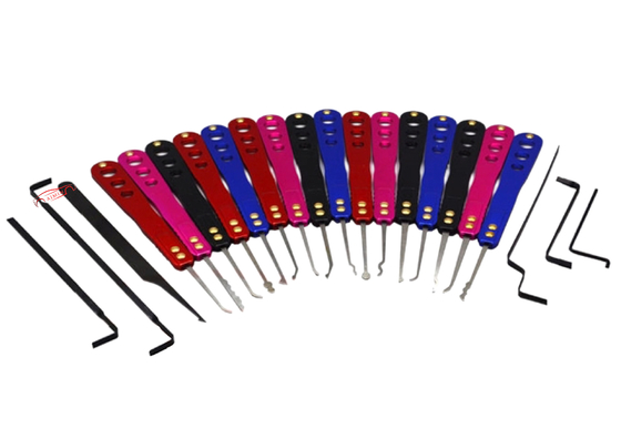 kopen Kleurrijke Lockpick Set 22 in 1 Aluminiumlegering oxidatie Auto Lockpick Kit Slotenmaker gereedschap online vervaardiging