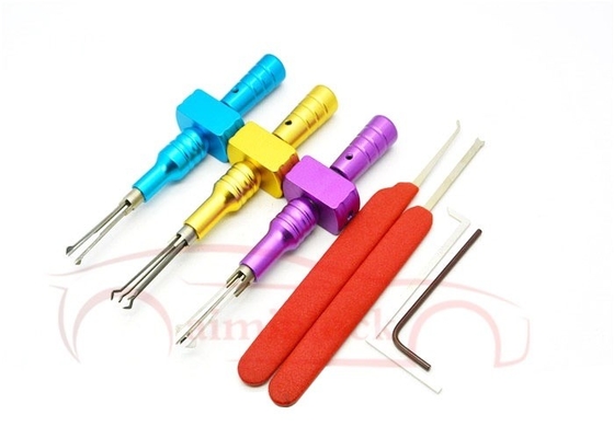 Goud zes stukken slotenmaker gereedschap met verstelbare kruisvormige sloten picking tools weegt 140g